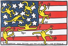 Vintage Keith Haring New York City Ballet poster 1988 (Keith Haring American flag)