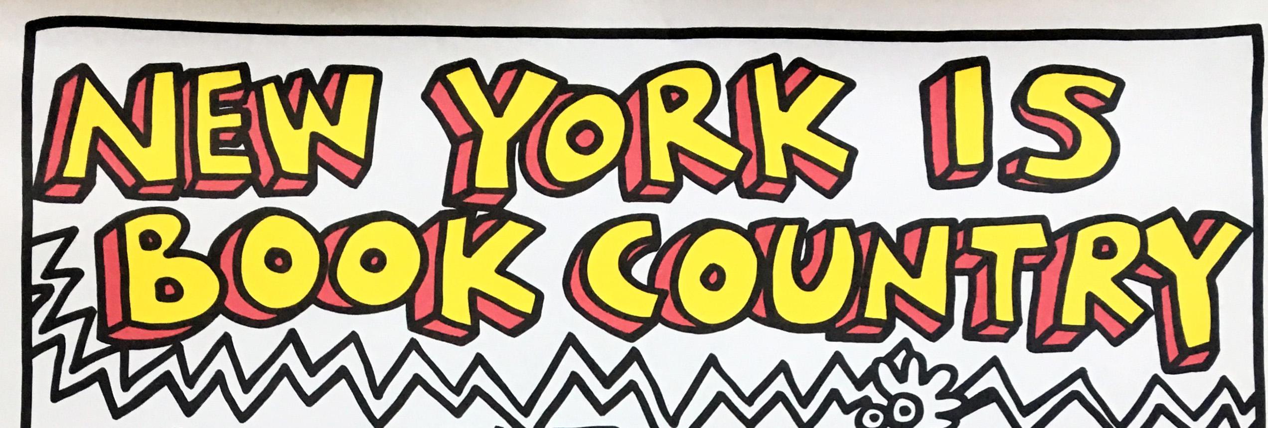 Keith Haring New York Is Book Country 1985
Original Keith Haring illustrated poster for the New York Book Fair on September 22, 1985 on Fifth Avenue (48th-57th st) in Manhattan. A charity fair Haring participated in to raise funds for Children's