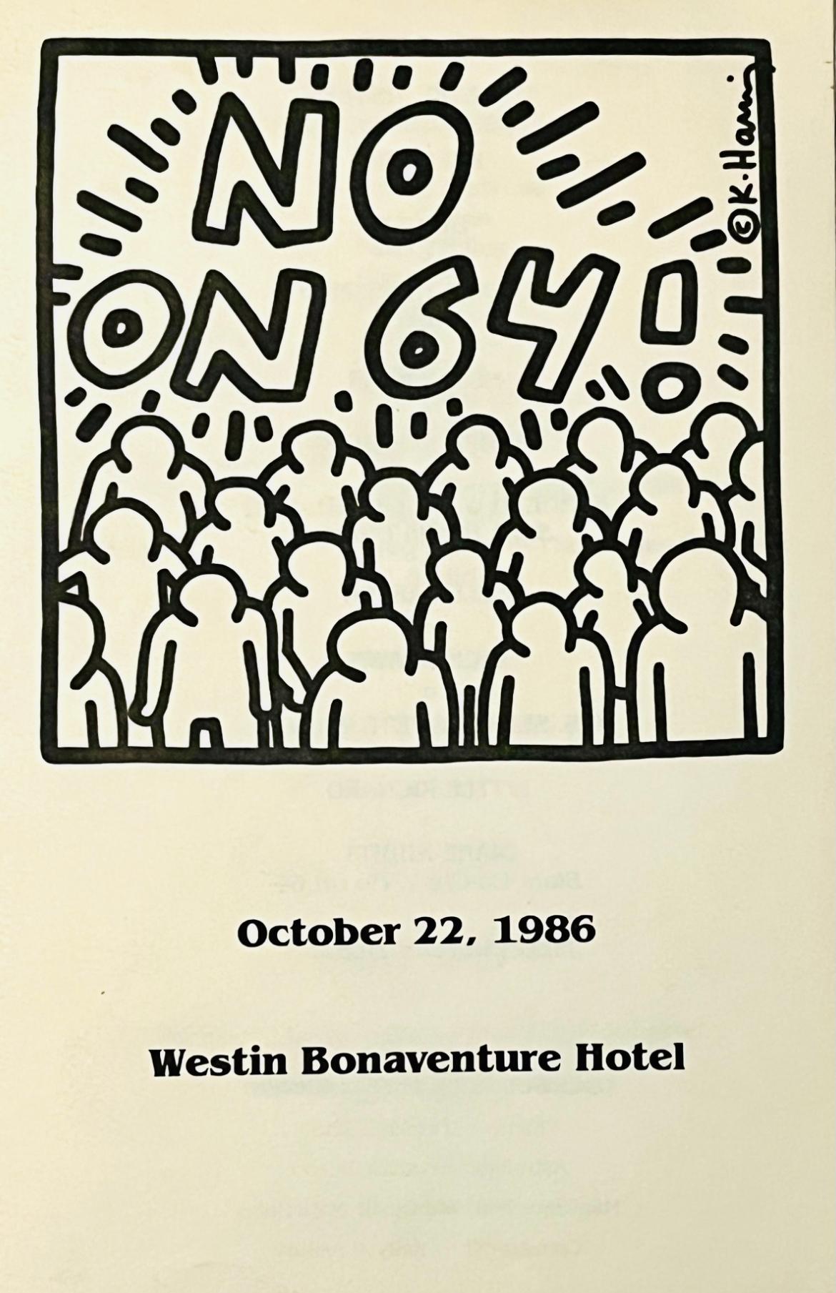 Keith Haring No On 64 (Keith Haring Aids activist announcement) For Sale 3