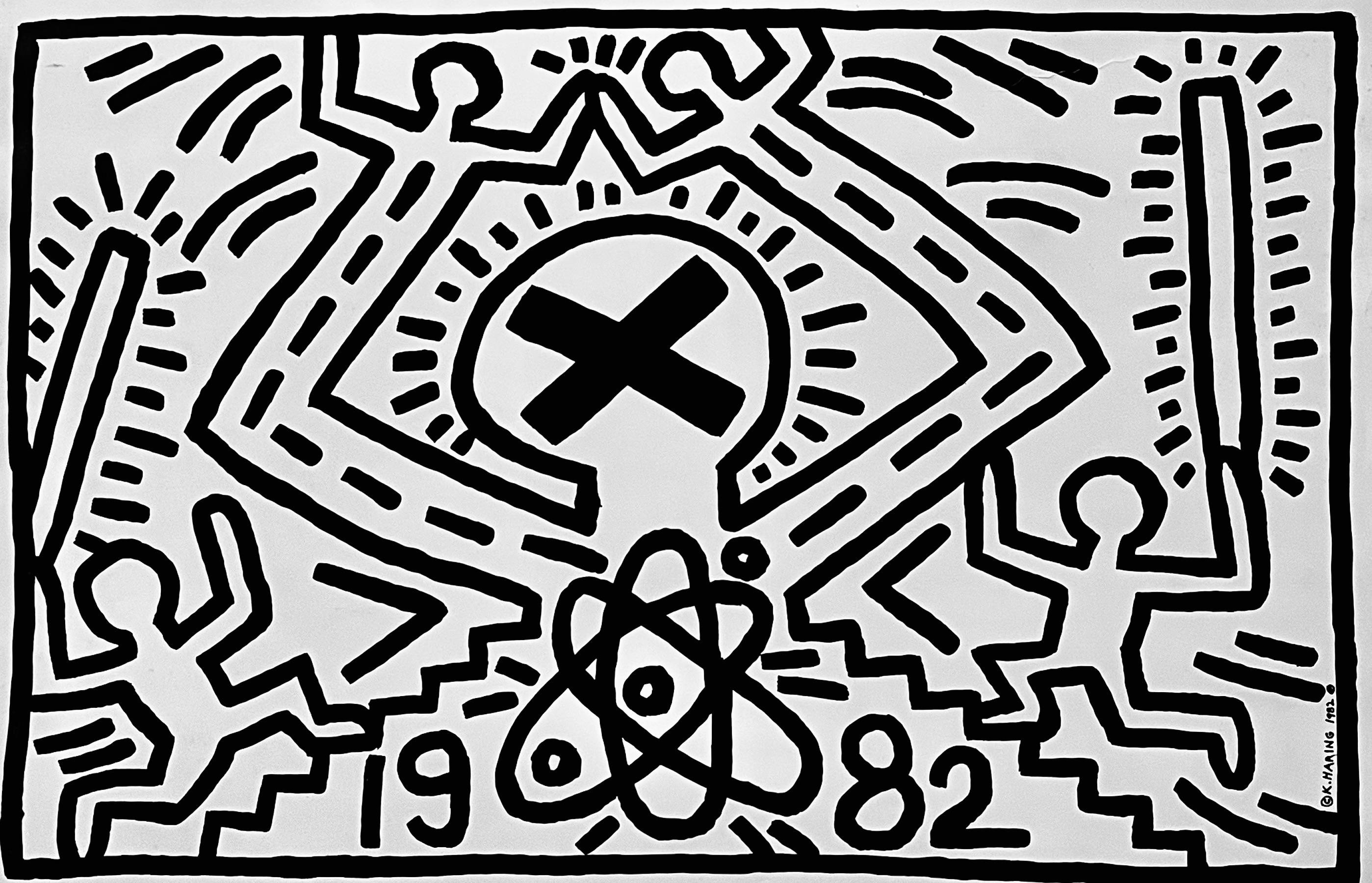 Keith Haring Nuclear Disarmament poster 1982 For Sale 1