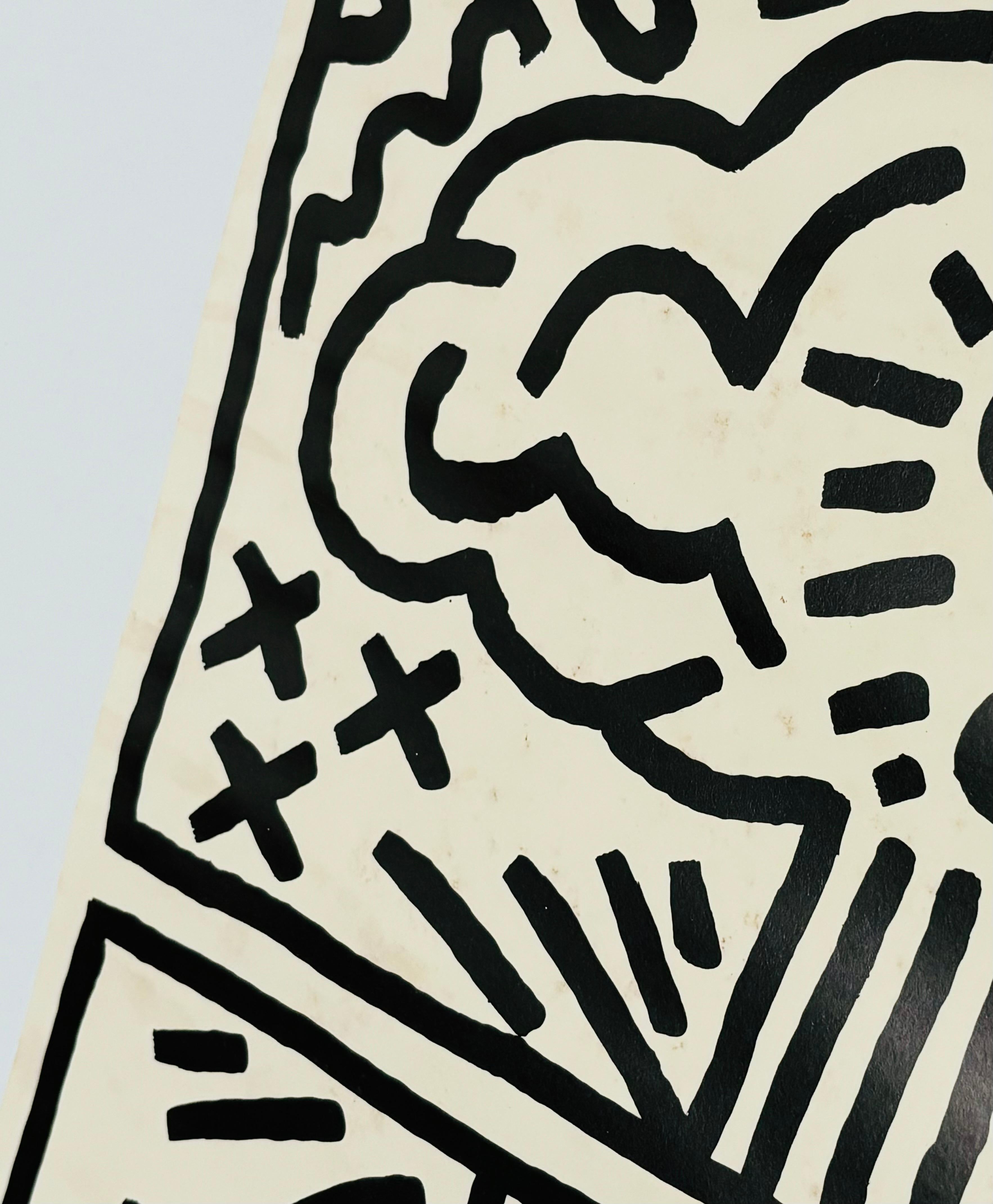 Keith Haring Nuclear Disarmament poster 1982:
In 1982 Keith Haring created this poster for Nuclear Disarmament, which features his signature Radiant Baby in a mushroom cloud. This historical work marks Haring's first poster and helped engineer his
