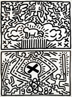 Retro Keith Haring Nuclear Disarmament poster 1982