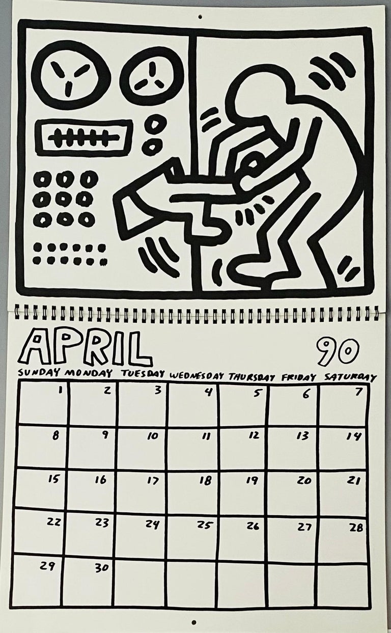 Keith Haring Pop Shop calendar 1989/1990 (vintage Keith Haring)  For Sale 1