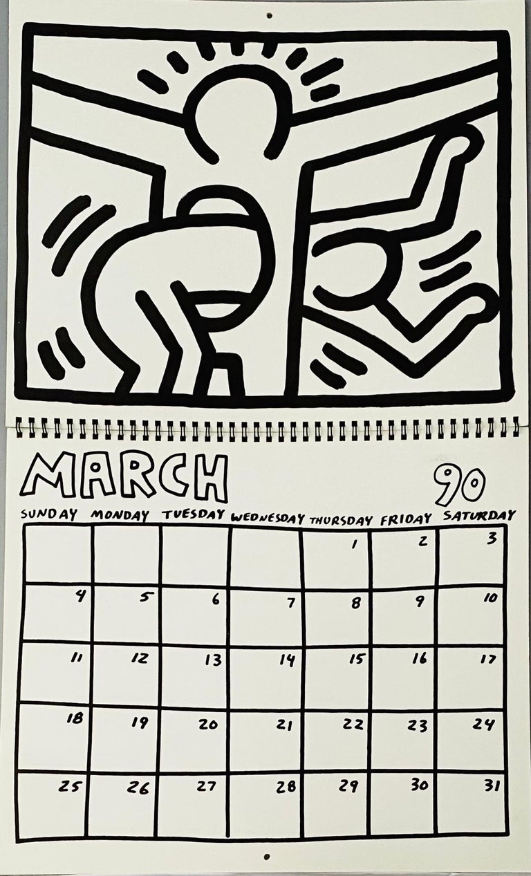 Keith Haring Pop Shop calendar 1989/1990 (vintage Keith Haring)  For Sale 2