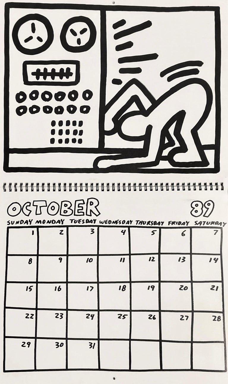 Keith Haring Pop Shop calendar 1989/1990 (vintage Keith Haring)  For Sale 6