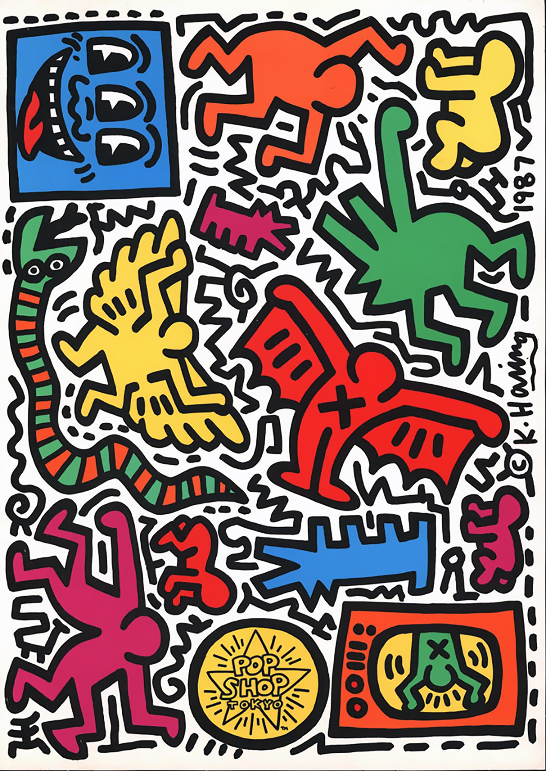 Keith Haring Pop Shop Tokyo 1988 (adesivi) in vendita 1