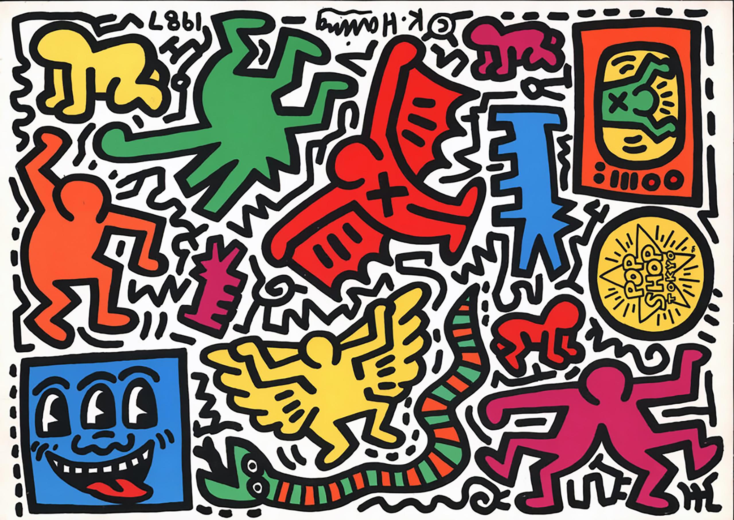 Keith Haring Pop Shop Tokyo 1988 (adesivi) in vendita 3