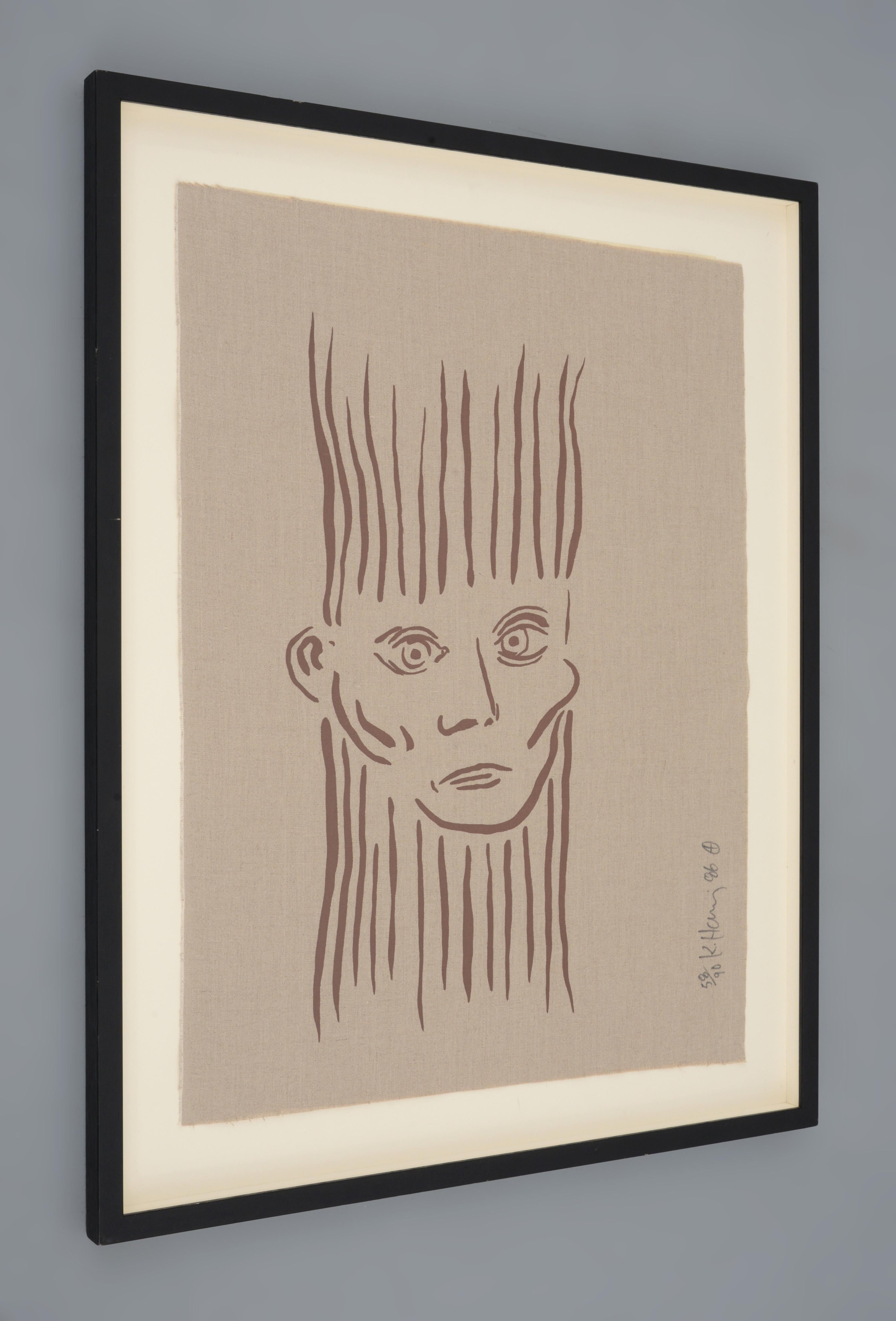 Keith Haring RETRATO DE JOSEPH BEUYS Serigrafía en venta 1