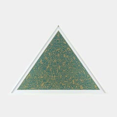 Keith Haring, Pyramid (gold 1), 1989, Screenprint on aluminium, Edition of 30