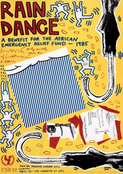 Keith Haring Rain Dance 1985 (Keith Haring UNICEF benefit poster)