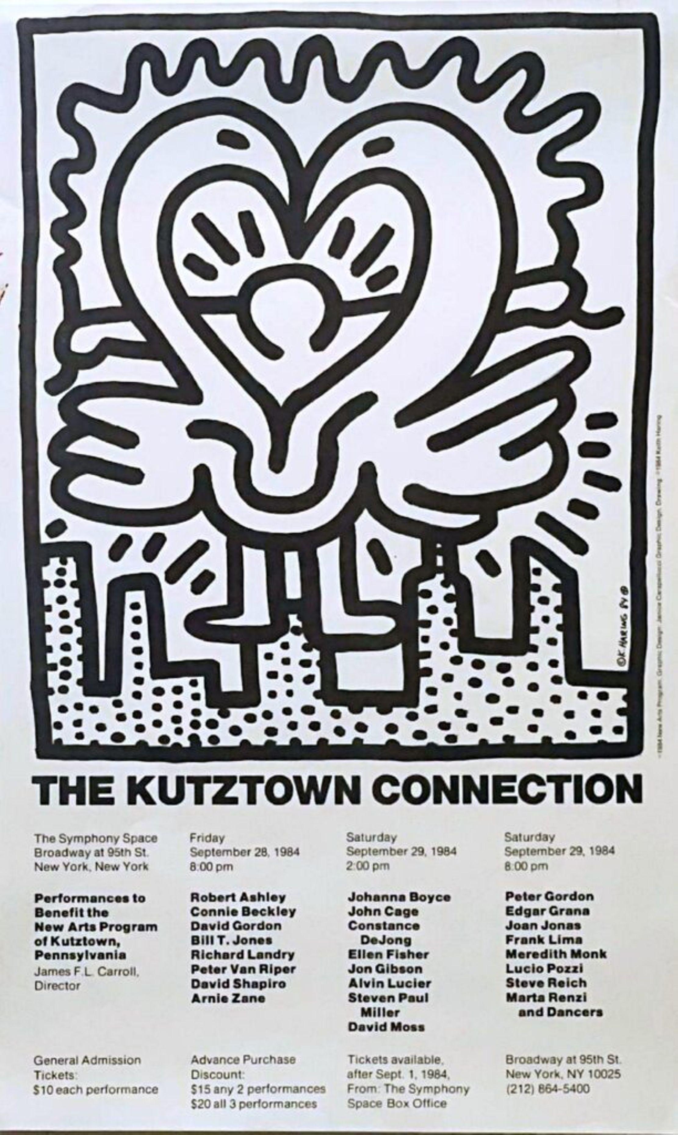 Keith Haring, rara impresión original de 1984 para el beneficio de Kutztown Connection, PA