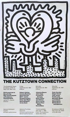 Keith Haring, rara stampa originale del 1984 per la Kutztown Connection, PA Benefit