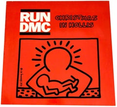 Vintage Keith Haring Record Art 1987 (Keith Haring Christmas Run Dmc) 