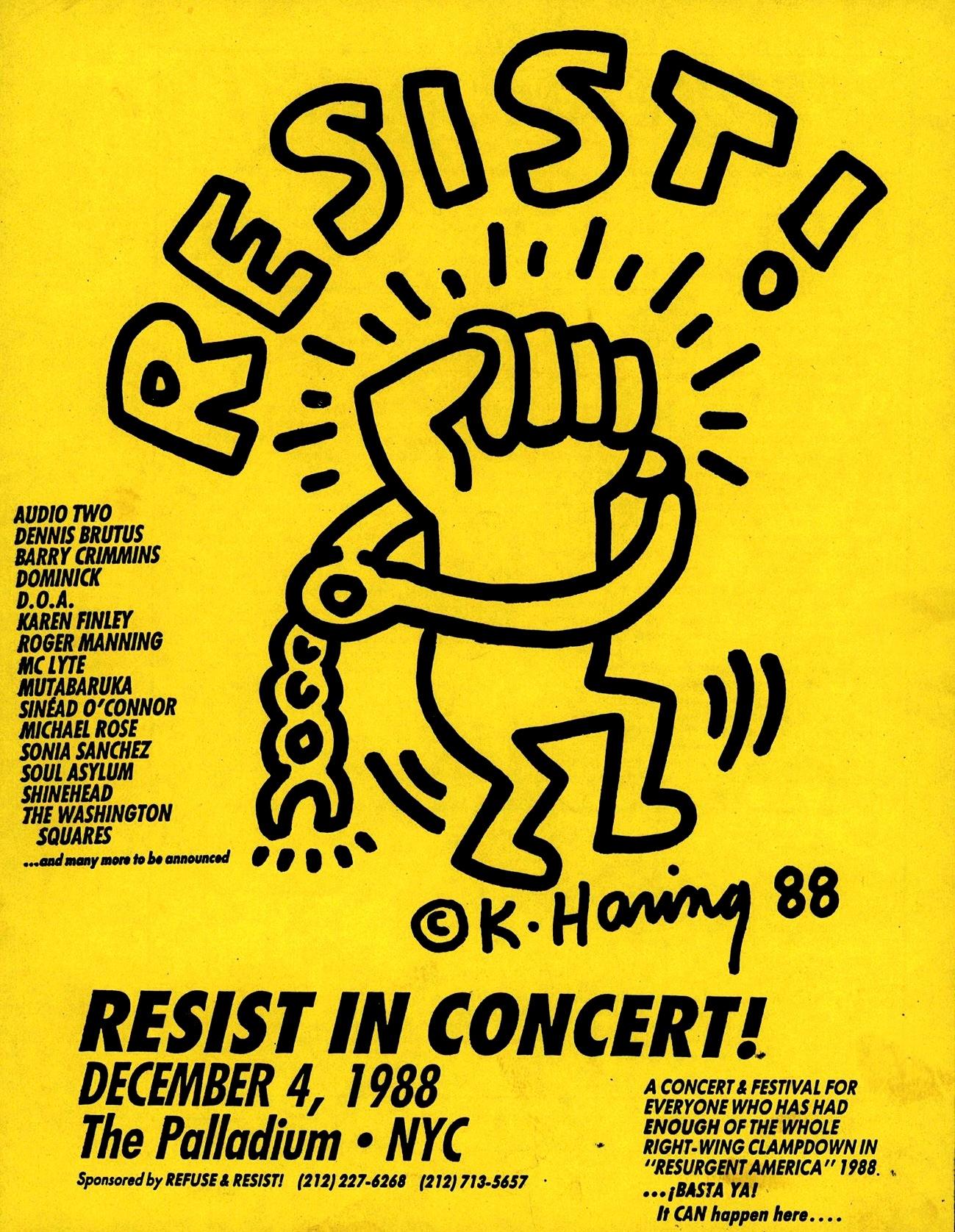 Keith Haring Resist in Concert! 1988  For Sale 3