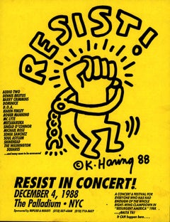 Vintage Keith Haring Resist in Concert! 1988 