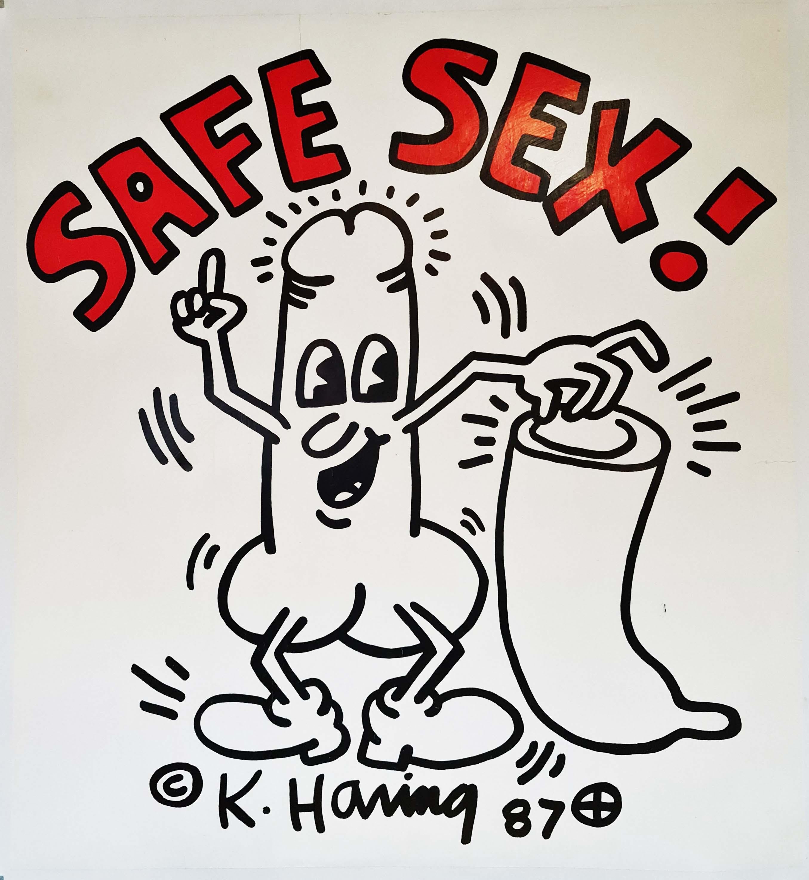 Keith Haring Safe Sex ! 1987 Original Poster Pop-Art 1