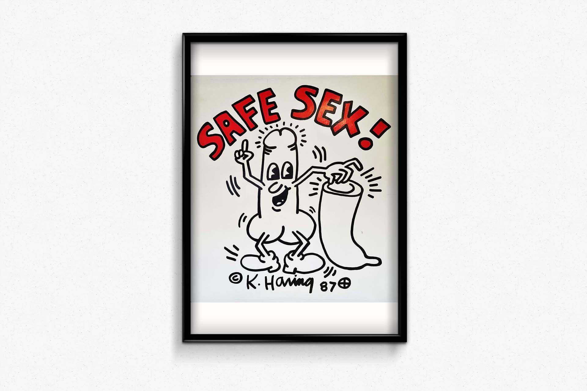 Keith Haring Safe Sex ! 1987 Original Poster Pop-Art 3
