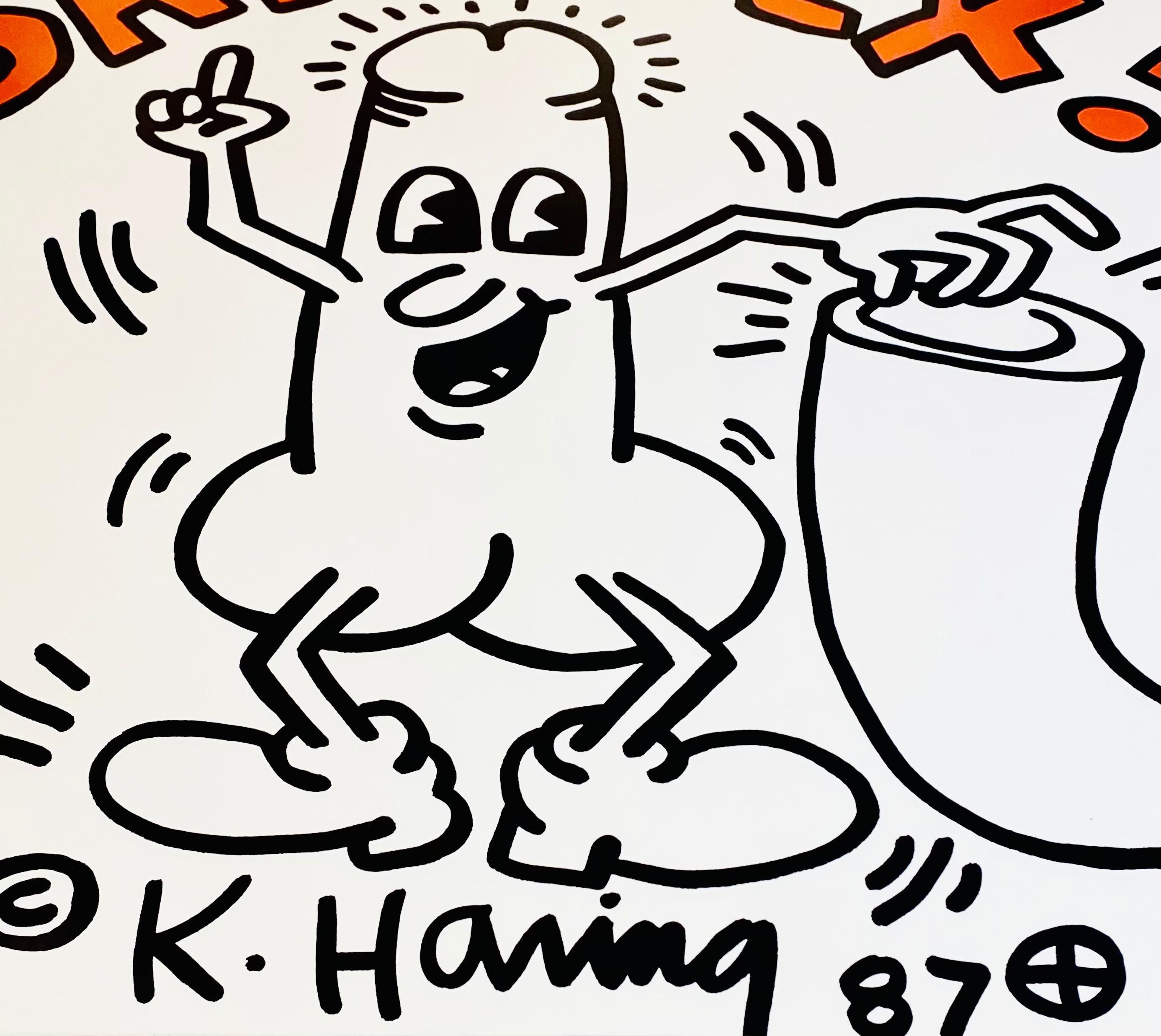 Keith Haring Safe Sex! (affiche vintage de Keith Haring)  en vente 1