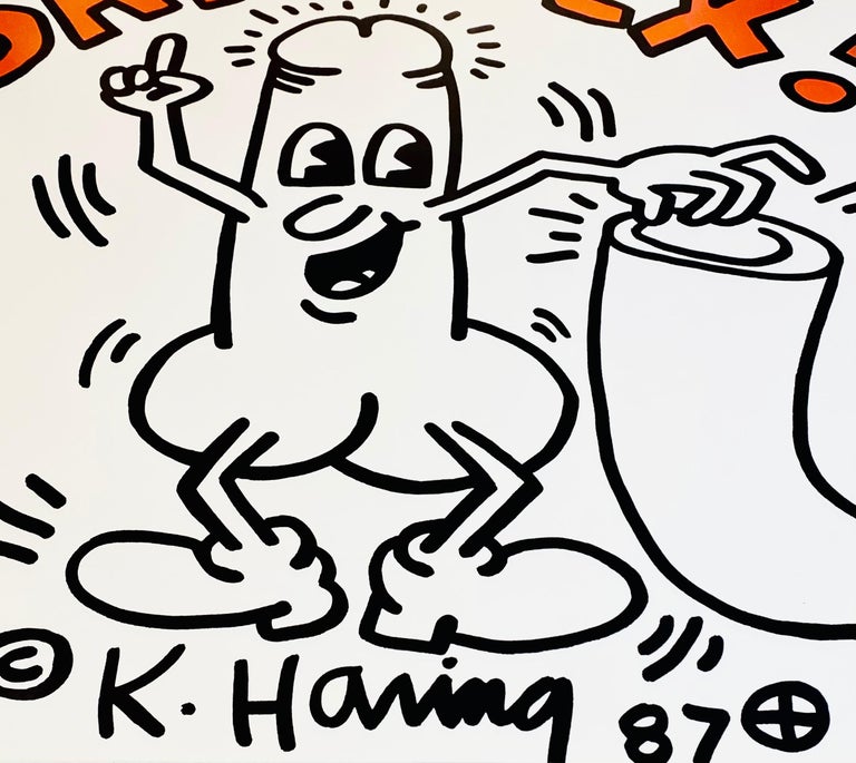 Keith Haring Safe Sex! (vintage Keith Haring poster)  For Sale 1