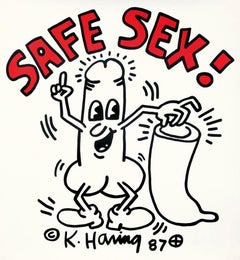 Keith Haring ¡Sexo seguro! (cartel vintage de Keith Haring) 
