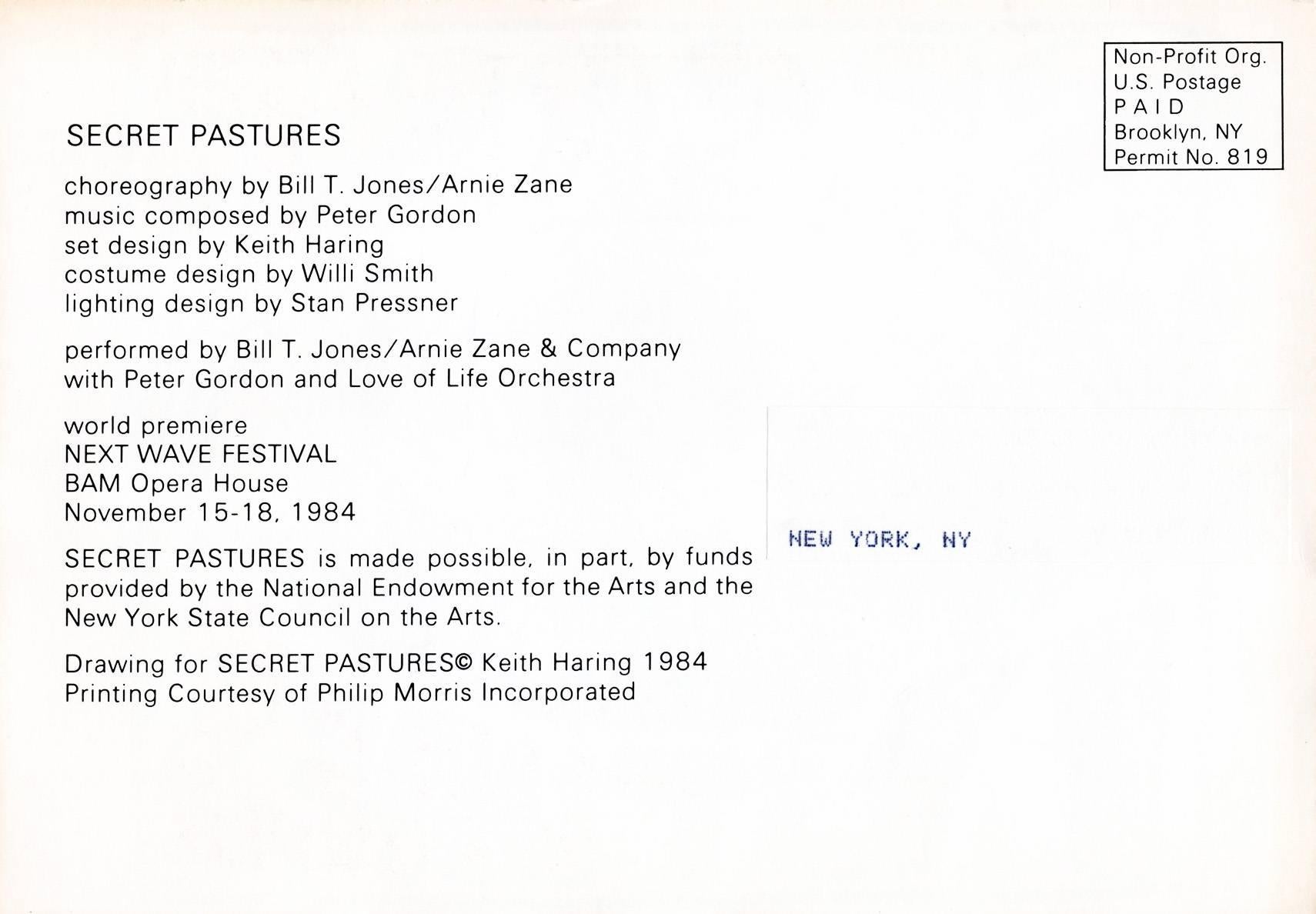 Keith Haring Secret Pastures 1984 announcement 1