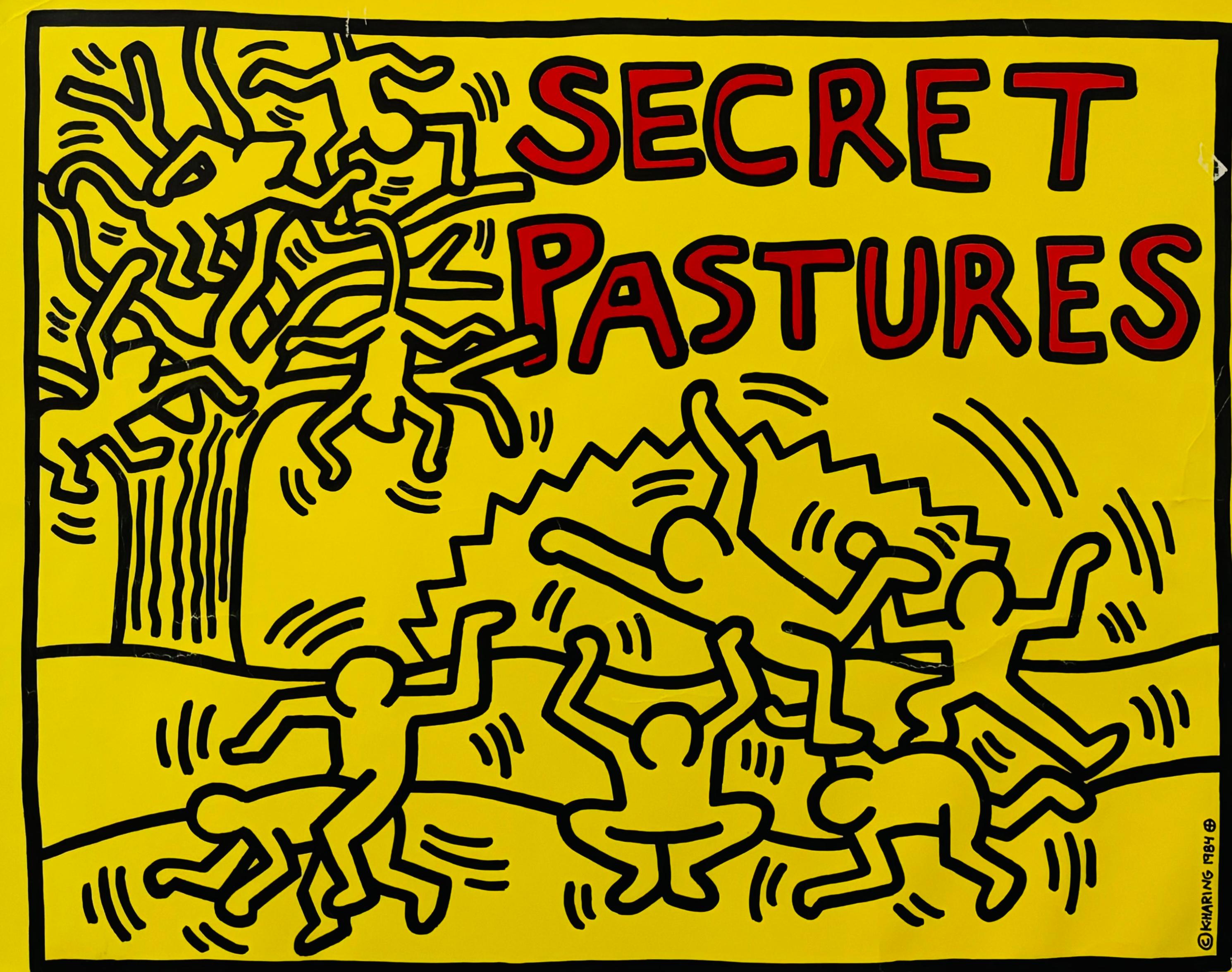 Keith Haring Secret Pastures 1984 poster For Sale 2