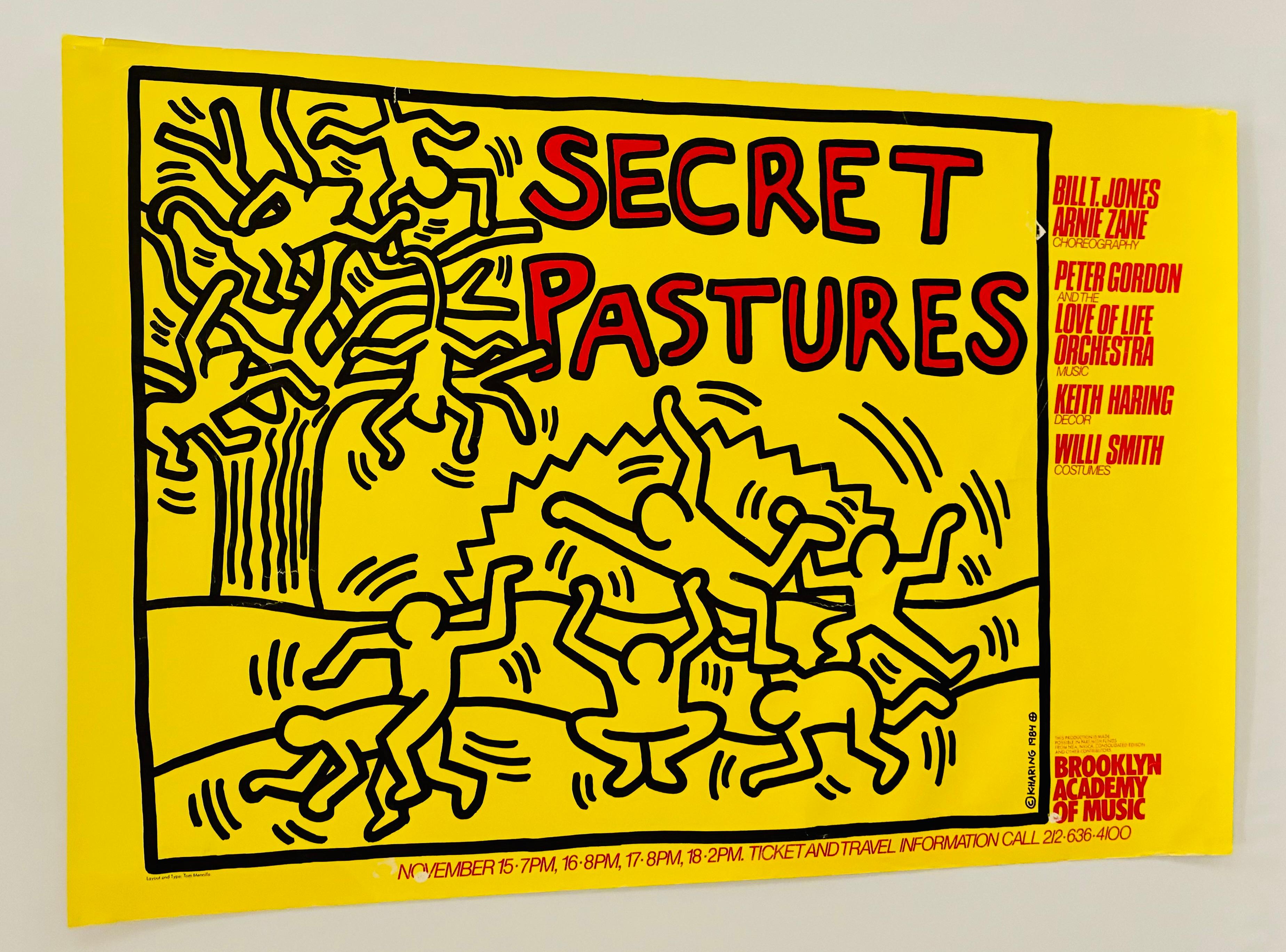 Keith Haring Secret Pastures 1984 poster For Sale 5