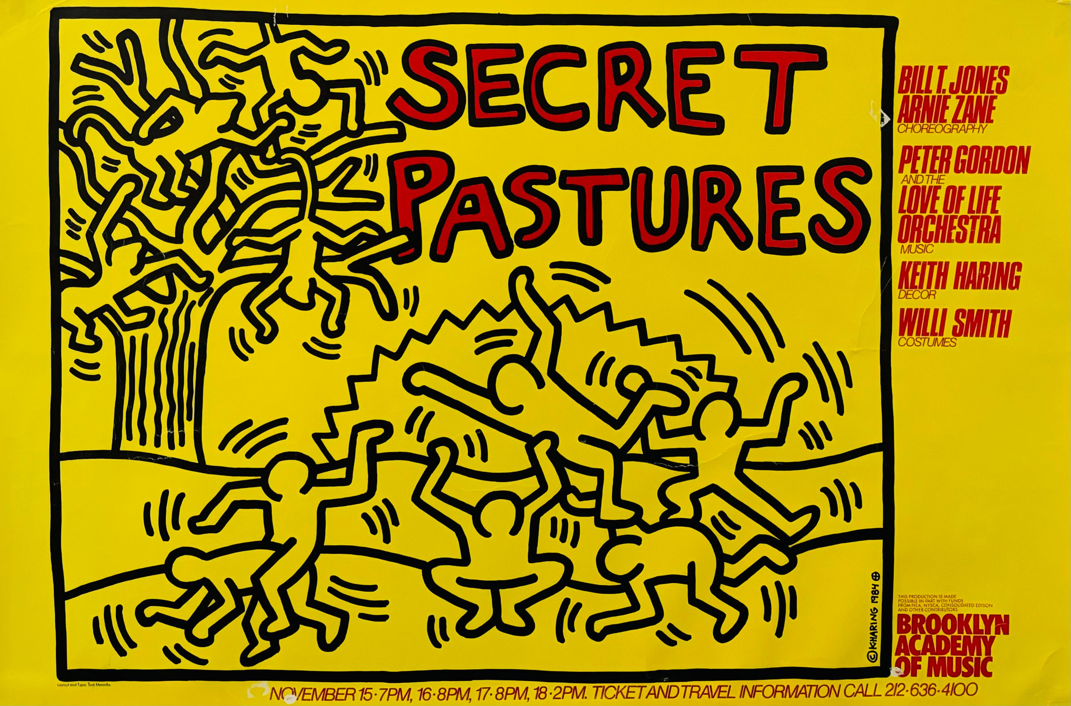 Poster di Keith Haring Secret Pastures 1984
