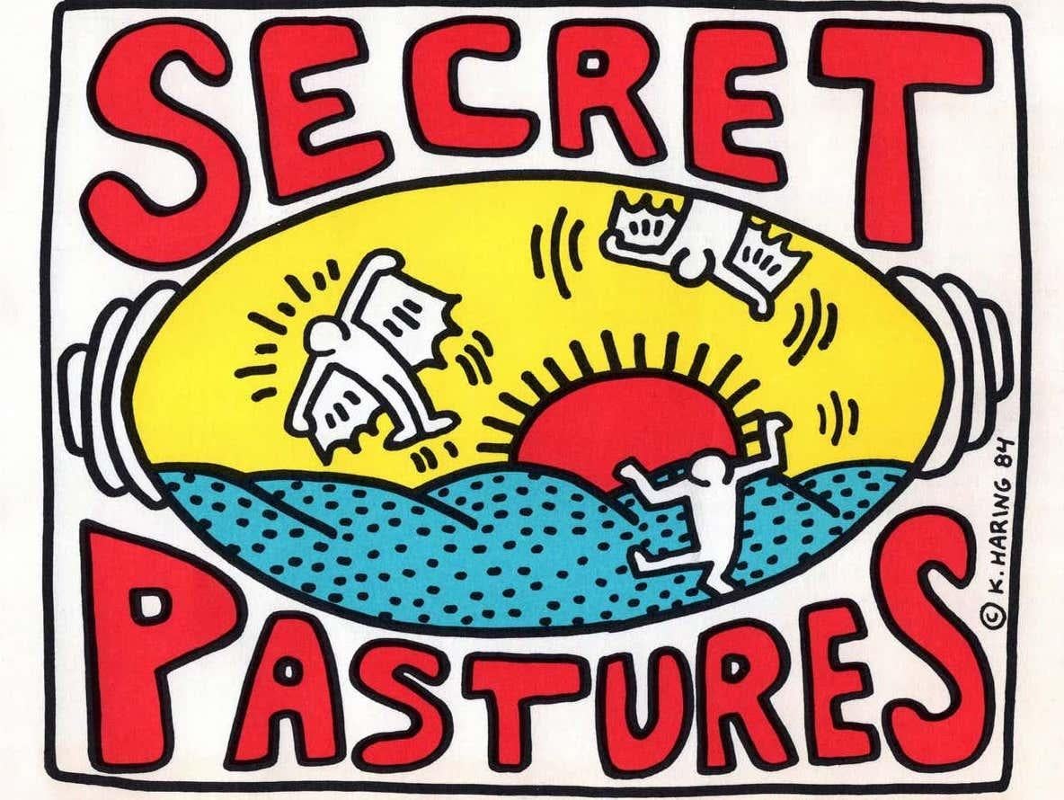 Keith Haring Secret Pastures 1984 (vintage Keith Haring 1980s announcement)  2