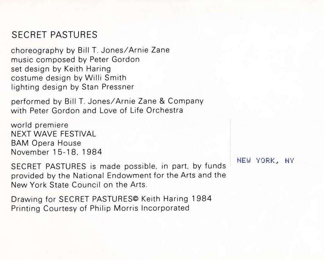 Keith Haring Secret Pastures 1984 (vintage Keith Haring 1980s announcement)  3