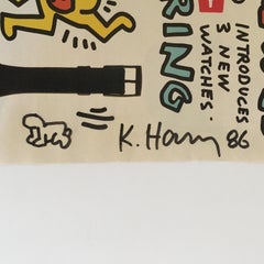 Keith Haring Signed Advertisement for Swatch Watch