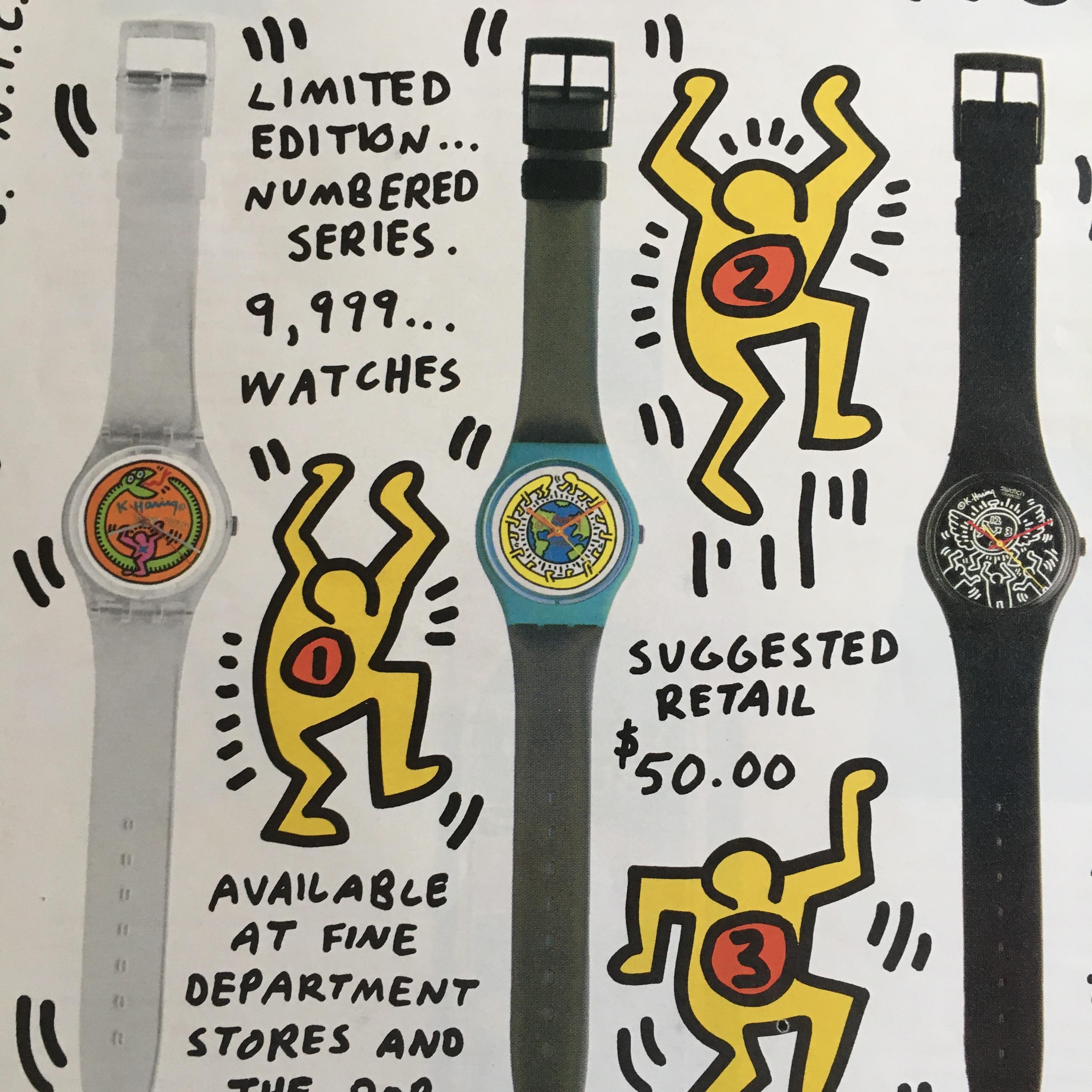 Keith Haring Signed Advertisement for Swatch Watch 1
