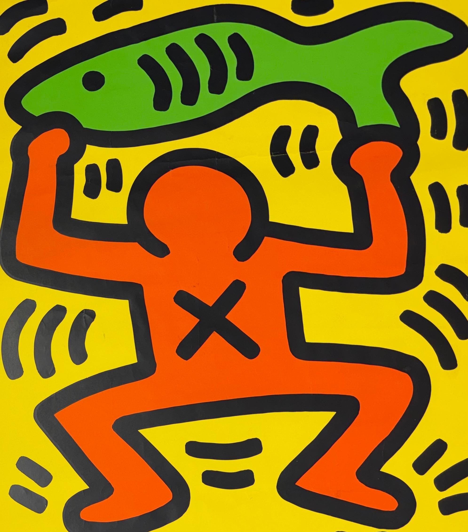 Keith Haring Stedelijk Museum 1986 (Cartel de Keith Haring del Museo Stedelijk 1986) en venta 3