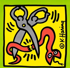 Keith Haring Stop Aids poster 1989  (Keith Haring activist poster)