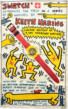 Keith Haring Swatch poster advertisement (Vintage Keith Haring posters)