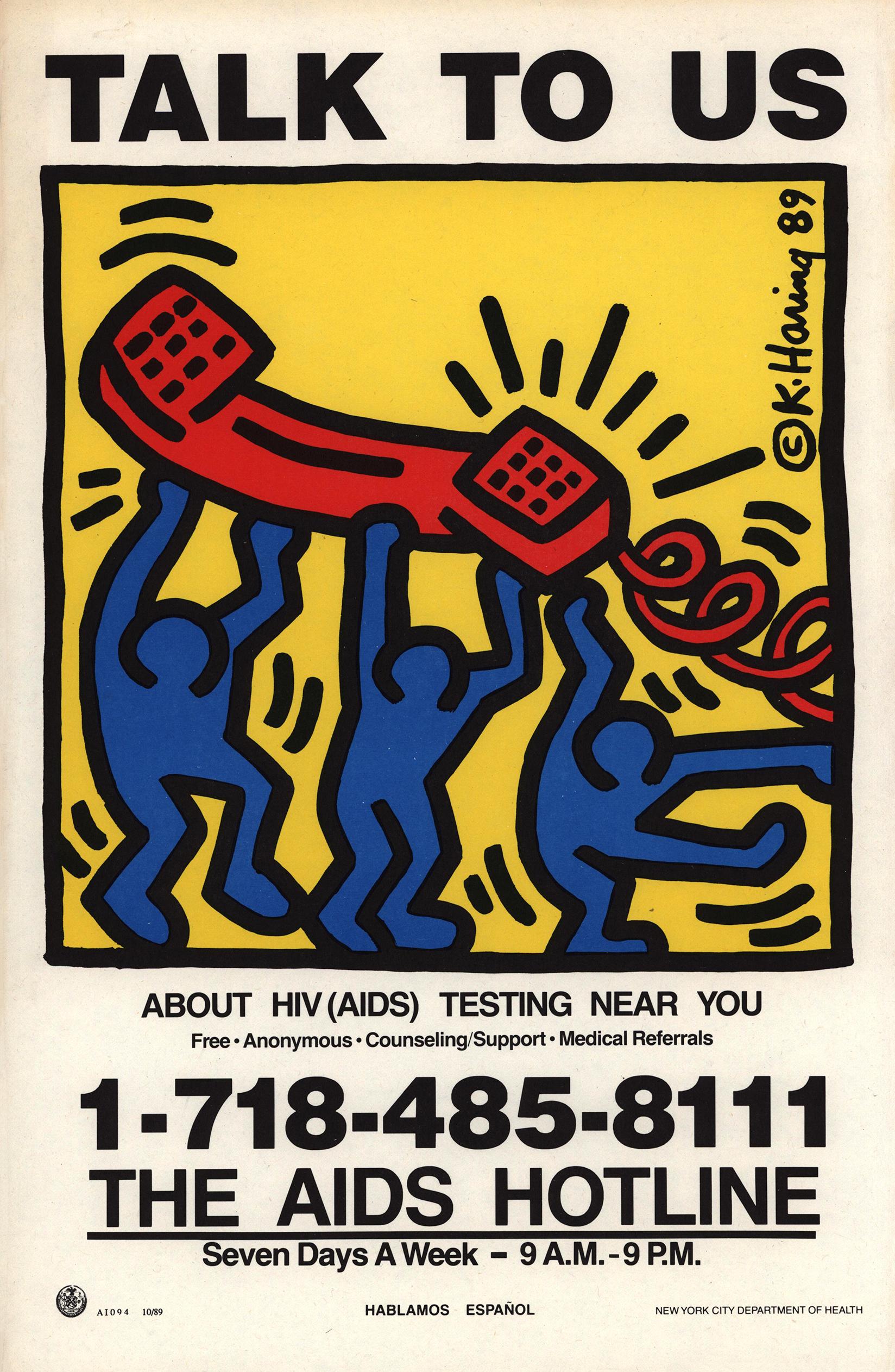 Keith Haring ¡Habla con nosotros! 1989 (Línea de ayuda Keith Haring) en venta 5