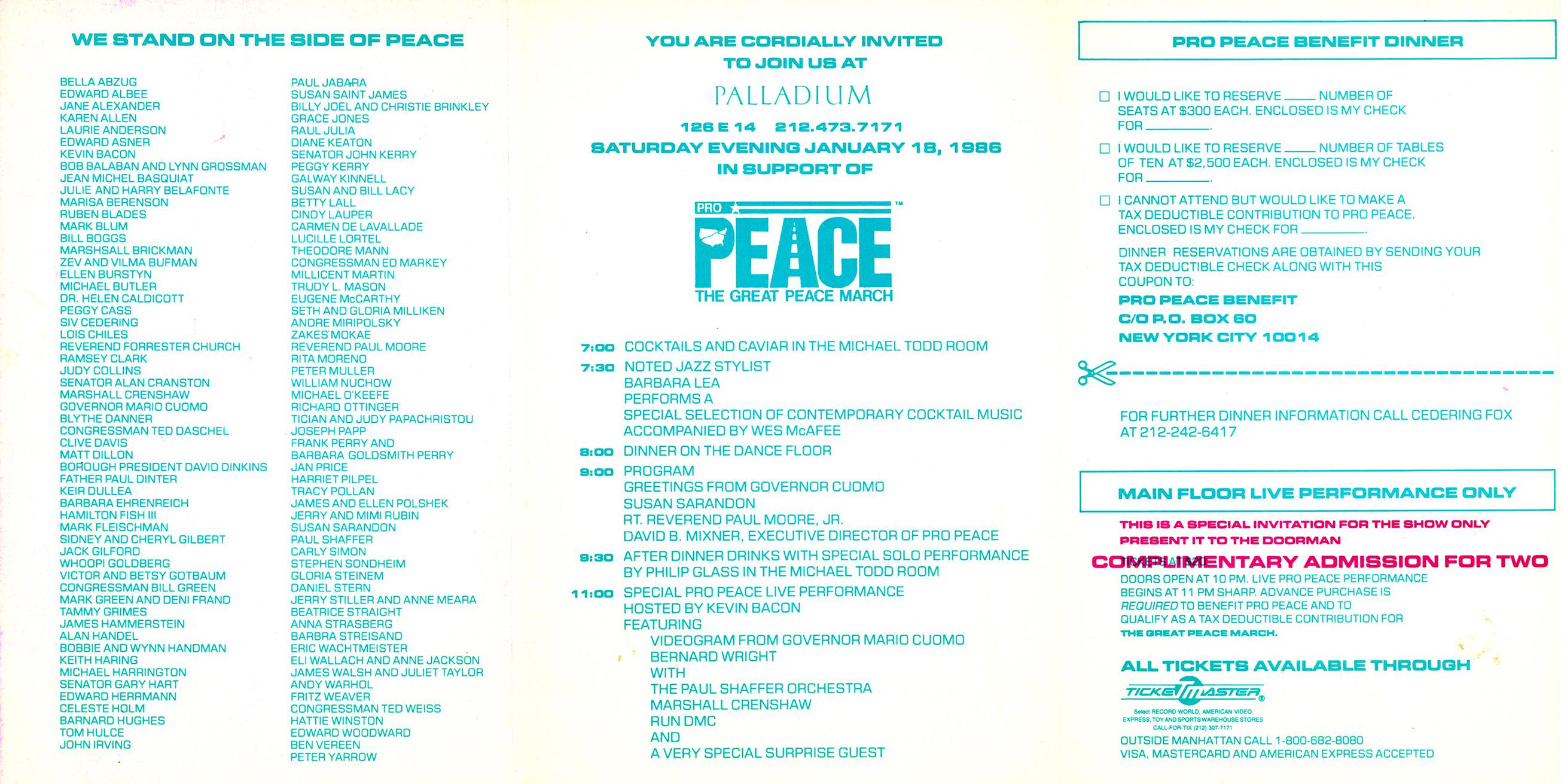 Keith Haring The Great Peace March 1986 (announcemet) For Sale 1