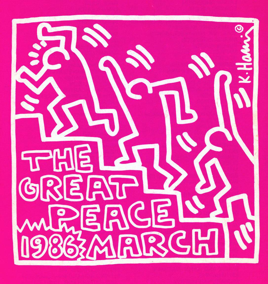 Keith Haring The Great Peace March 1986 (announcemet) For Sale 2