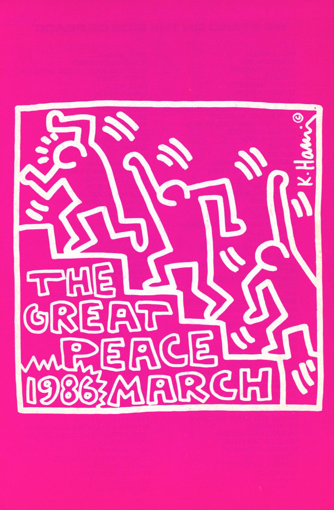 Keith Haring The Great Peace March 1986 (announcemet) For Sale 3