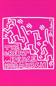 Vintage Keith Haring The Great Peace March 1986 (announcemet)