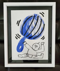 KEITH HARING 'THE STORY OF RED AND BLUE - 11', 1989, SIGNED & NUMBERED