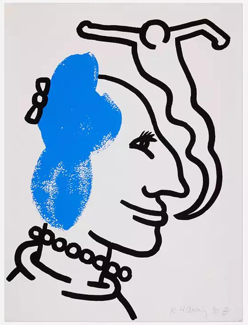 KEITH HARING 'THE STORY OF RED AND BLUE - 1990, L. pp. 128-13, SIGNED & NUMBERED - Pop Art Print par Keith Haring