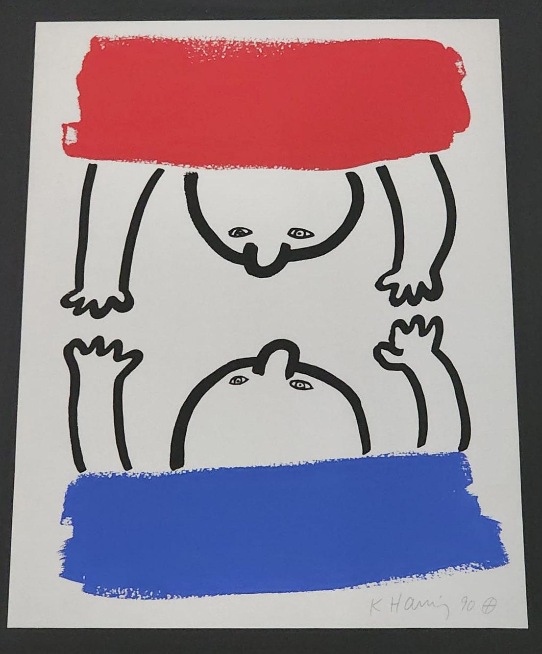 KEITH HARING 'THE STORY OF RED AND BLUE - XVI', 1989, SIGNED & NUMBERED - Print by Keith Haring