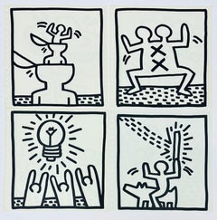 Keith Haring Tony Shafrazi gallery 1982 (set di 4 opere stampate)