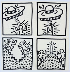 Keith Haring Tony Shafrazi gallery 1982 (set of 4 printed works)
