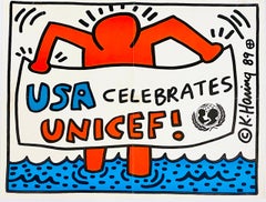 Keith Haring UNICEF 1989 (vintage 1980s Keith Haring poster)
