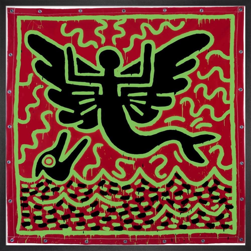 Keith Haring, sans titre, 1982 (maîtresse avec dauphin) (encadré) 

82 x 82cm 

Impression giclée sur papier numérique de conservation mat de 250 g/m² fabriqué en Allemagne à partir de pâte de bois sans acide ni chlore. Fabriqué sur une machine