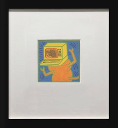 Untitled 1984 Offset Lithograph Print, Framed, Vintage, 1980s
