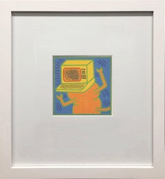 Untitled 1984 Offset Lithograph Print, Framed, Vintage, 1980s