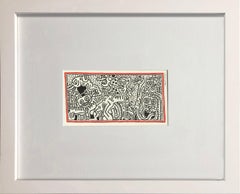 Keith Haring 'Untitled' 1984 Offset Lithograph Print, Framed, Rare